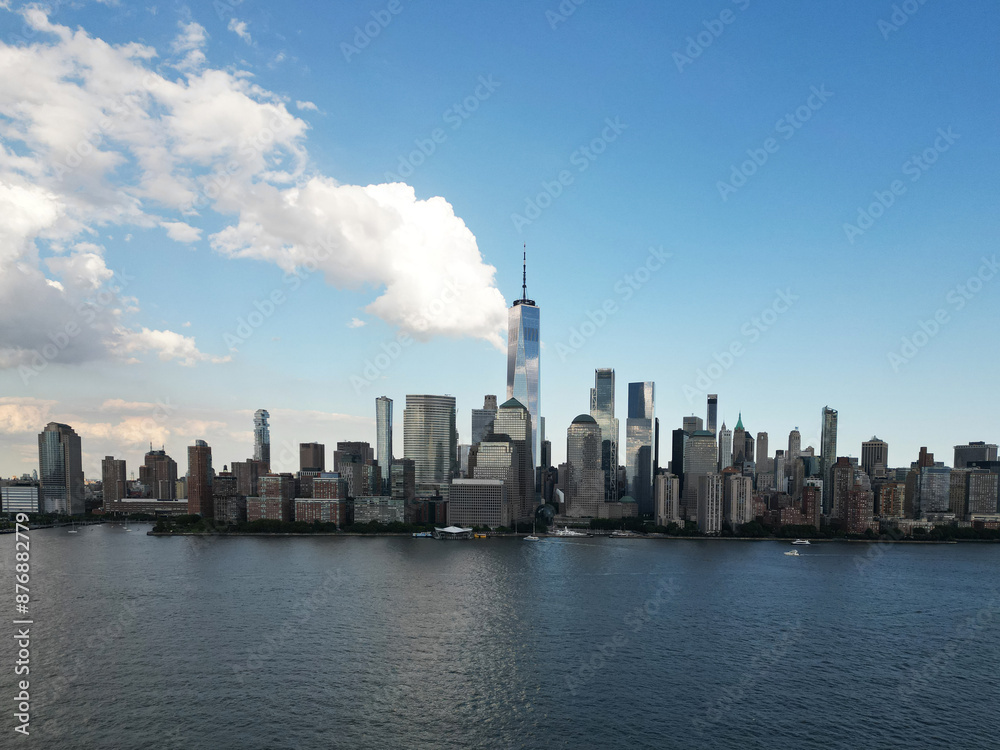 Obraz premium NYC. New York City. Manhattan downtown skyline skyscrapers. New York City skyline, cityscape of Manhattan in USA.