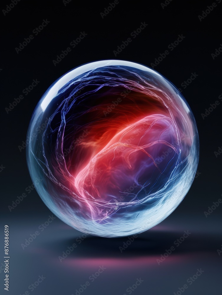 Glowing plasma sphere with swirling energy Glowing plasma sphere with swirling energy