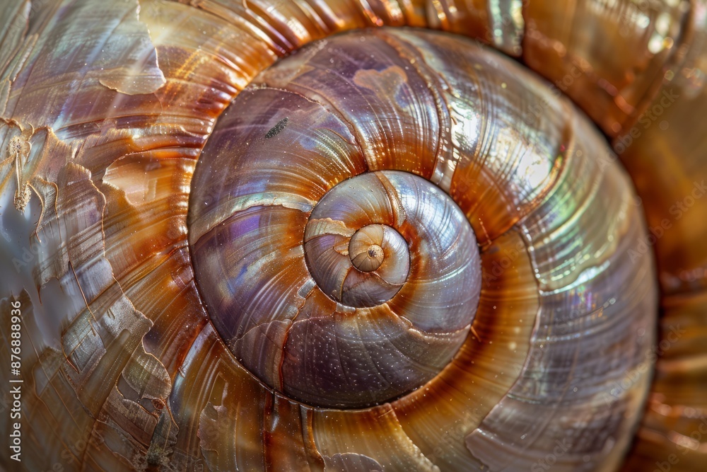 The intricate details of a snail's shell, spiraling inward with precision, Generative AI The intricate details of a snail's shell, spiraling inward with precision, Generative AI