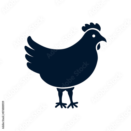 simple chicken vector icon illustration, abstract chicken rooster face head mascot logo vector icon