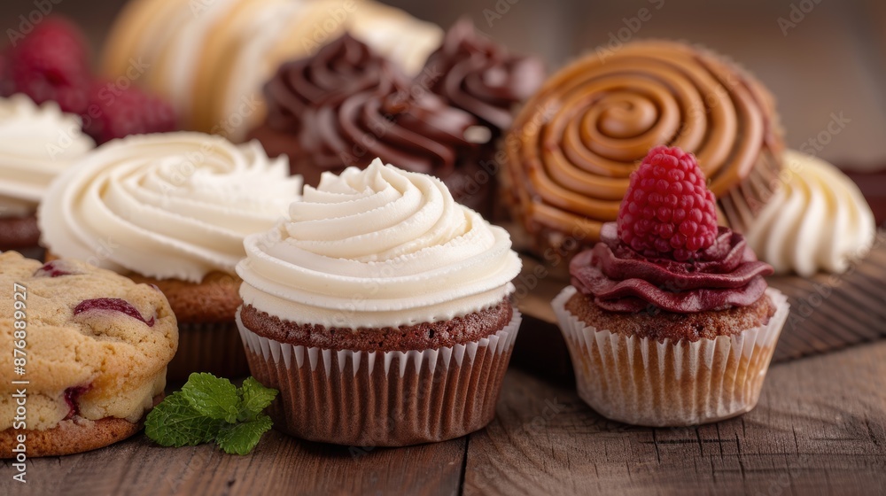 Assortment of delicious homemade cupcakes and pastries Assortment of delicious homemade cupcakes and pastries