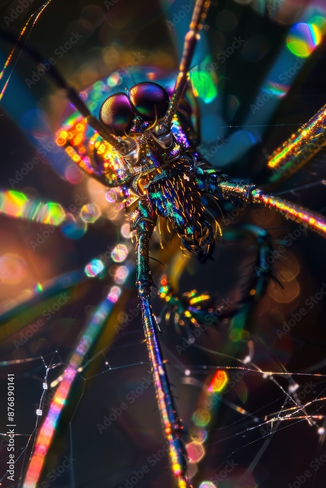 The iridescent sheen of an insect's exoskeleton under the glow of sunlight, Generative AI The iridescent sheen of an insect's exoskeleton under the glow of sunlight, Generative AI
