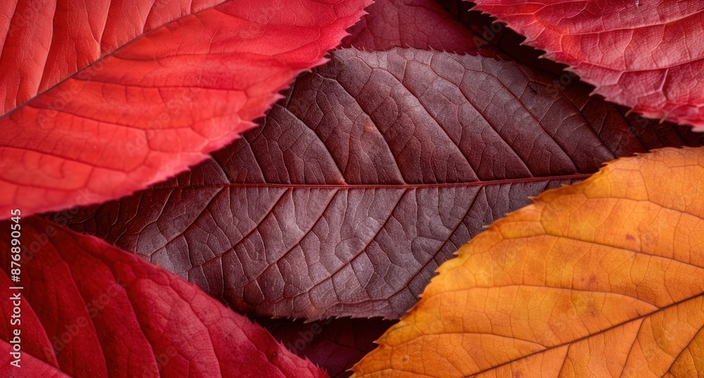 Obraz premium Vibrant autumn leaves in warm colors