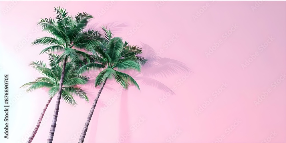 Obraz premium Retro Vaporwave Collage Featuring 90s Elements, Palm Trees, and Pastel Colors. Concept Retro, Vaporwave, Collage, 90s Elements, Pastel Colors