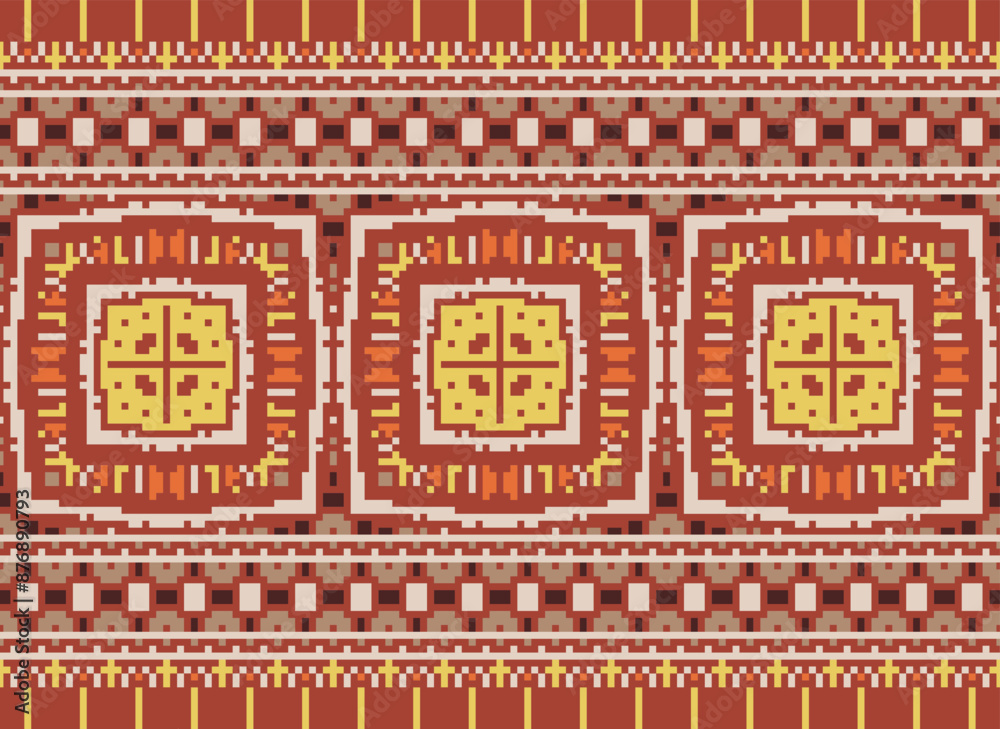 Pixel Tribal Vector pattern background, tribal seamless Aztec design, black and white geometric style, Vector African ethnic tribal clash ornament seamless pattern color Pixel Tribal Vector pattern background, tribal seamless Aztec design, black and white geometric style, Vector African ethnic tribal clash ornament seamless pattern color