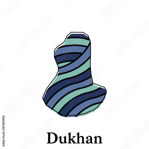 Map City of Dukhan design illustration, vector symbol, sign, outline, World Map International vector template on white background photo