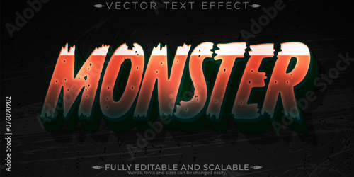 Monster text effect, editable horror and scary text style