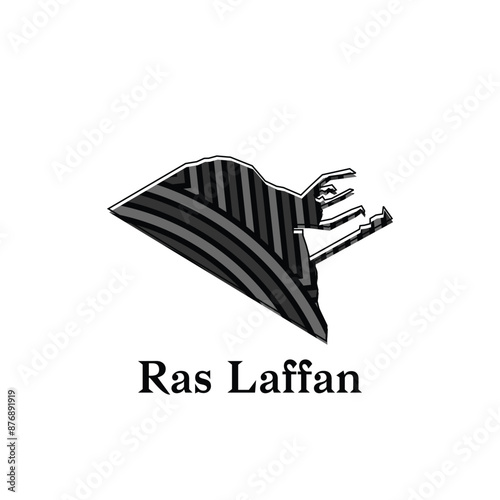 Ras Laffan City map. vector map of the Qatar Country. Borders of for your infographic. Vector illustration design template