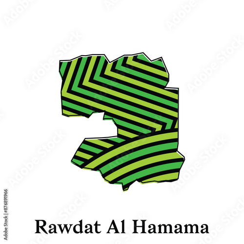 Rawdat Al Hamama City map. vector map of the Qatar Country. Borders of for your infographic. Vector illustration design template photo