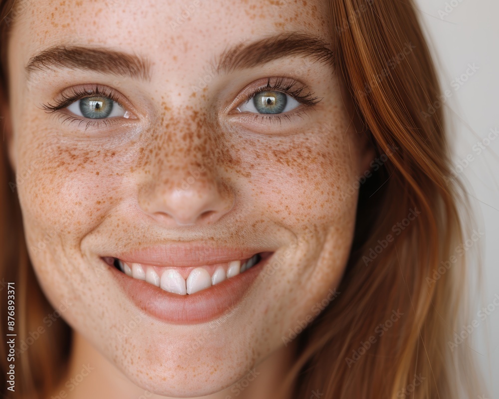 Smiling woman with freckles Smiling woman with freckles