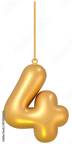 Number 4 balloon and ornament