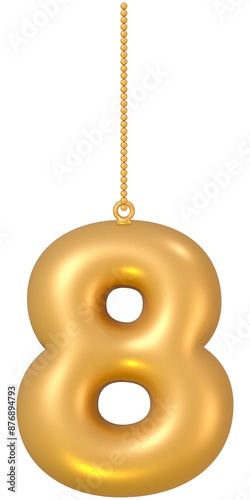 Number 8 balloon and ornament