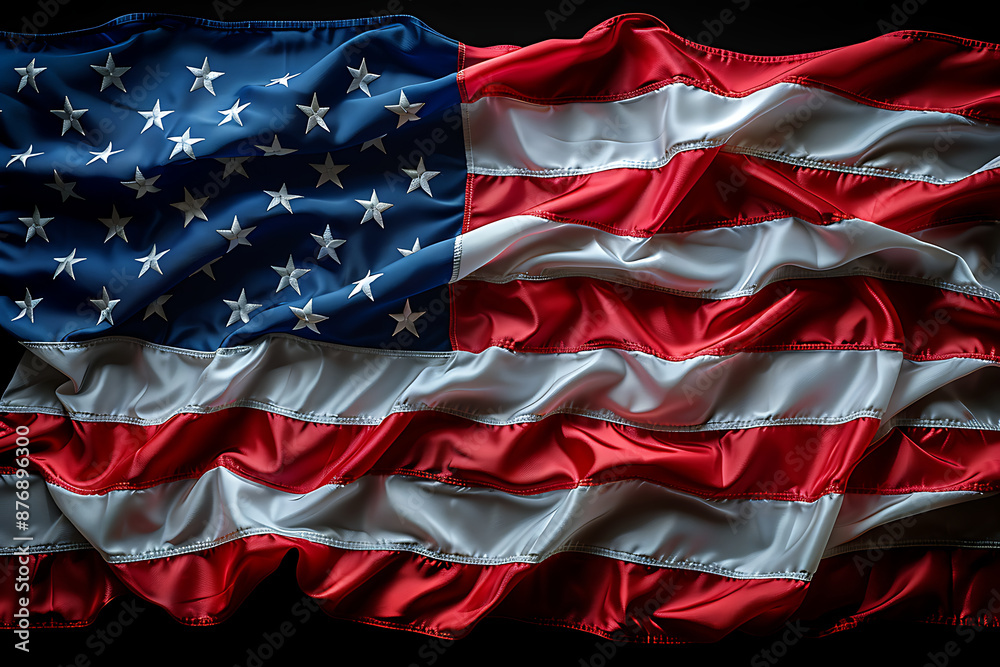 American flag in white background