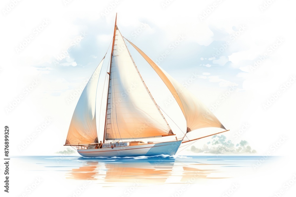 Fototapeta premium Sailboat vehicle yacht transportation.