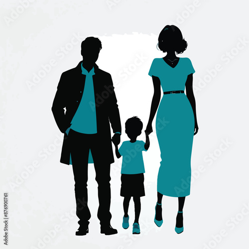 parents day silhouette vector simple illustration and White background , Adobe Illustrator Artwork photo