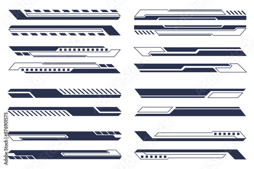 Sci-fi futuristic hud dashboard display virtual reality technology screen. Cyberpunk user interface elements set 
