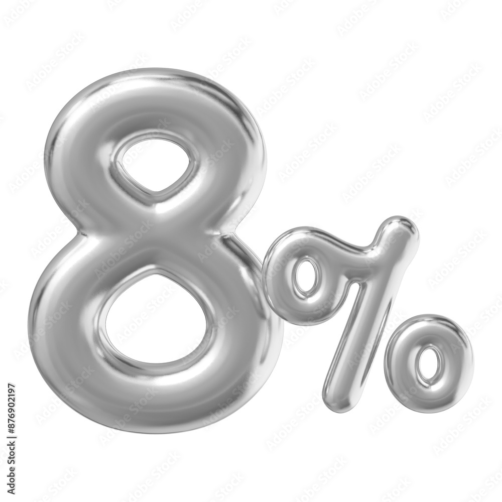 8 Percent Off Sale Gold Number 3D 8 Percent Off Sale Gold Number 3D