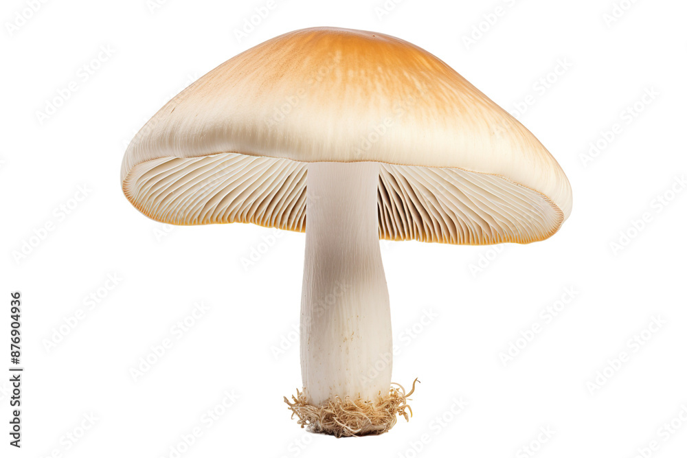 A Solitary Mushroom Stands Proudly on a White Background. on a White or Clear Surface PNG Transparent Background. A Solitary Mushroom Stands Proudly on a White Background. on a White or Clear Surface PNG Transparent Background.