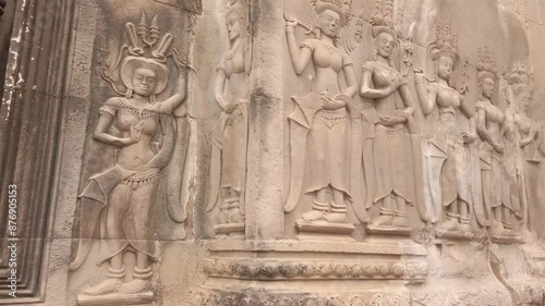 apsara bas relief on the wall Angkor Wat photo