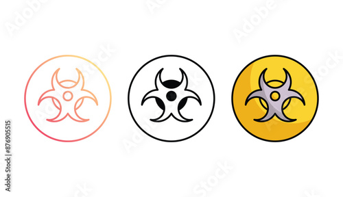 biohazard sign icon design with white background stock illustration