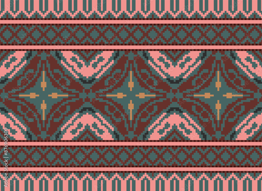 Beautiful ikat ethnic pattern. Seamless pattern in tribal, folk embroidery, and Mexican style; Abstract ethnic Aztec art. Geometric seamless pattern in tribal. Beautiful ikat ethnic pattern. Seamless pattern in tribal, folk embroidery, and Mexican style; Abstract ethnic Aztec art. Geometric seamless pattern in tribal.