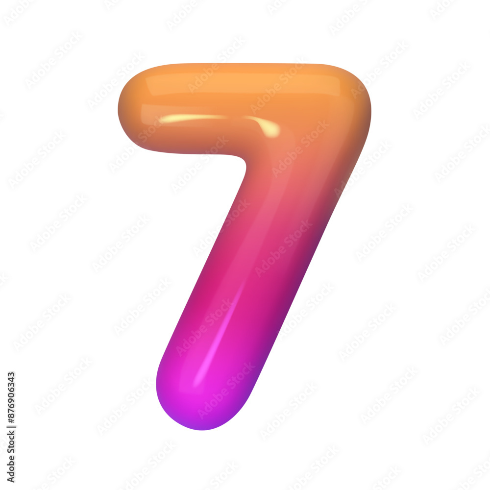 Stylish 3D number 7 with red and purple gradient. Modern, vibrant, and abstract. Perfect for digital art, graphic design, and creative projects. Vector illustration Stylish 3D number 7 with red and purple gradient. Modern, vibrant, and abstract. Perfect for digital art, graphic design, and creative projects. Vector illustration