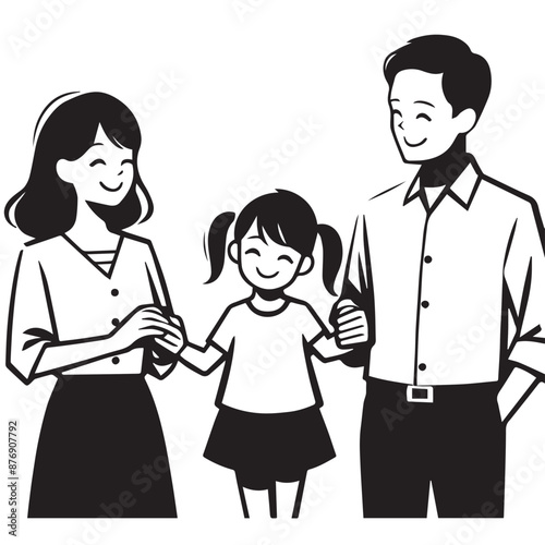 parents day silhouette vector simple illustration and White background , Adobe Illustrator Artwork