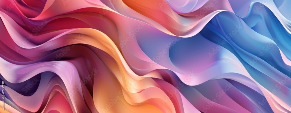 Abstract background with colorful waves of different shades of purple and blue, 3d rendering illustration. Aquatic Ink Isolated on Transparent Background. Smoke waves.