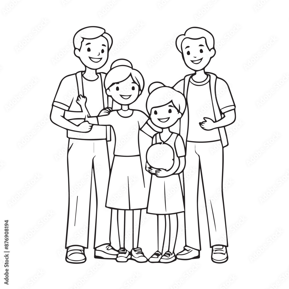 parents day silhouette vector simple illustration and White background , Adobe Illustrator Artwork