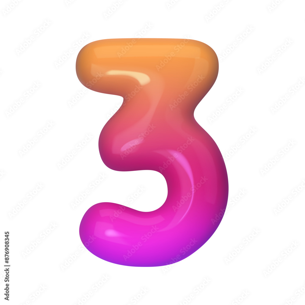 Stylish 3D number 3 with red and purple gradient. Modern, vibrant, and abstract. Perfect for digital art, graphic design, and creative projects. Vector illustration Stylish 3D number 3 with red and purple gradient. Modern, vibrant, and abstract. Perfect for digital art, graphic design, and creative projects. Vector illustration