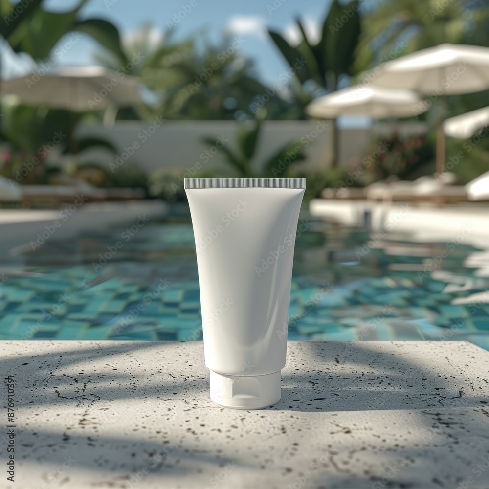 Blank hand cream packaging mockup pool cosmetics beverage. Blank hand cream packaging mockup pool cosmetics beverage.