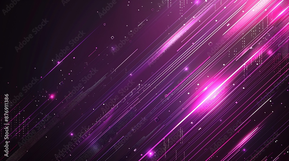 Abstract cyber-style design with a purple background, glowing diagonal lines, and dark geometric elements, ideal for presentations. Abstract cyber-style design with a purple background, glowing diagonal lines, and dark geometric elements, ideal for presentations.