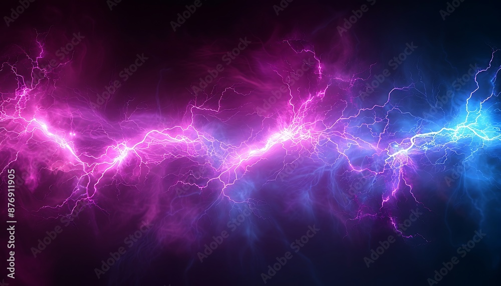 Abstract electric background with striking purple and blue lightning, showcasing a vivid electricity effect in high-definition. Abstract electric background with striking purple and blue lightning, showcasing a vivid electricity effect in high-definition.