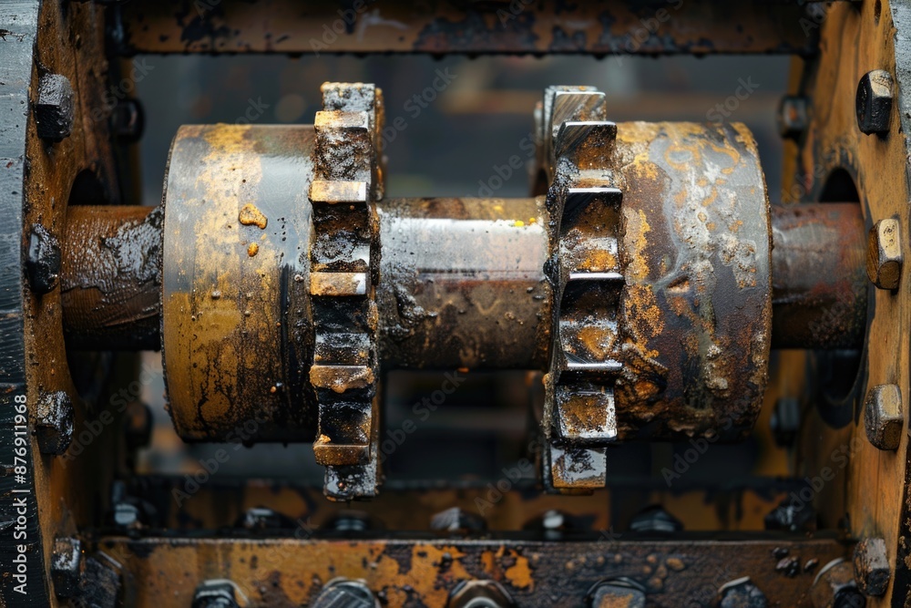 Shaft Connection: Reducer Drive Metal Gear in Engineering Machine Part Shaft Connection: Reducer Drive Metal Gear in Engineering Machine Part