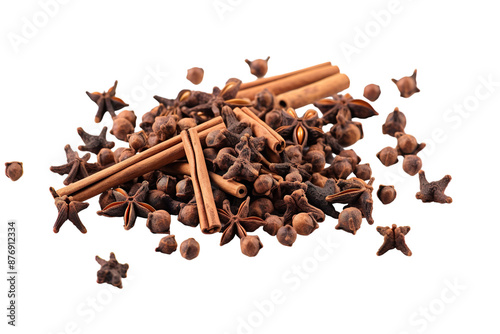 Wallpaper Mural A Symphony of Spices: Cloves, Star Anise, and Cinnamon Sticks on a White or Clear Surface PNG Transparent Background Torontodigital.ca