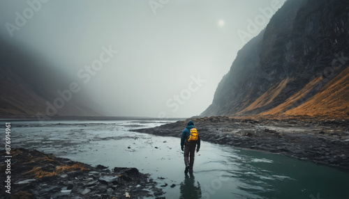 Lagoon Enigmas in Cloudy Winter: The Scout's Jaunt Immersed in Landslide