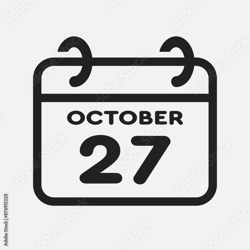 Icon page calendar day - 27 October