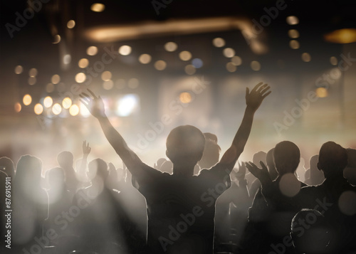 Fotografie Christian worship with praise to God Ready to raise your hand at the Christian m