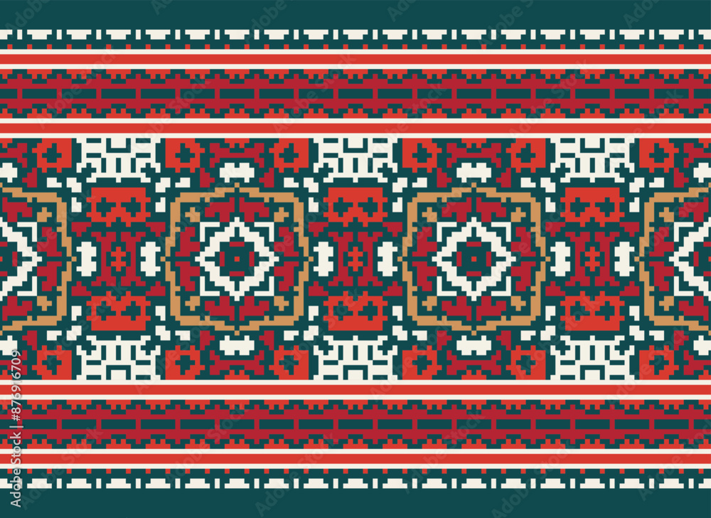 Beautiful ikat ethnic pattern. Seamless pattern in tribal, folk embroidery, and Mexican style; Abstract ethnic Aztec art. Geometric seamless pattern in tribal. Beautiful ikat ethnic pattern. Seamless pattern in tribal, folk embroidery, and Mexican style; Abstract ethnic Aztec art. Geometric seamless pattern in tribal.