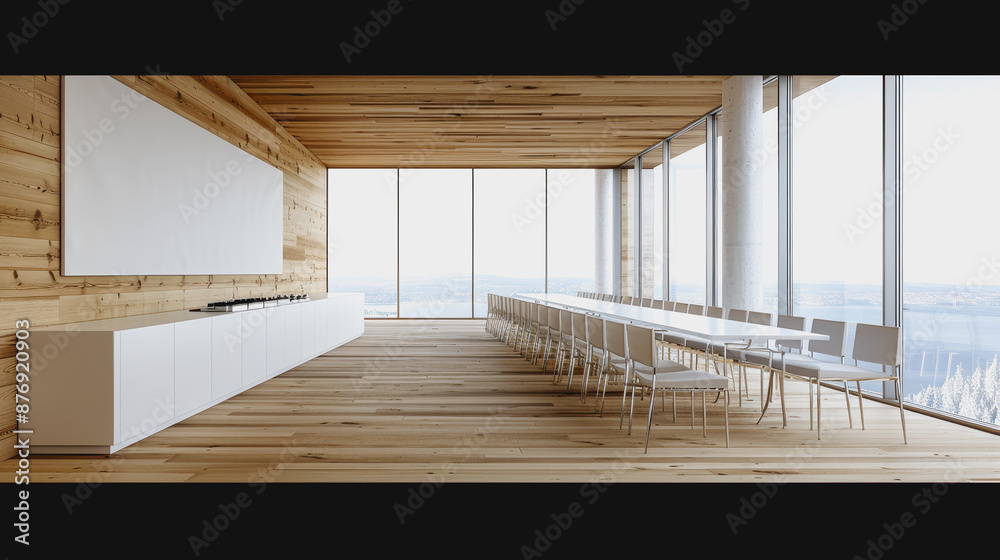 Clean art studio with blank easel, white brick wall, natural light Clean art studio with blank easel, white brick wall, natural light