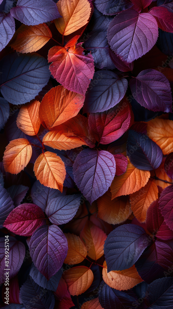 Fototapeta premium Autumn Leaves in Warm Shades.