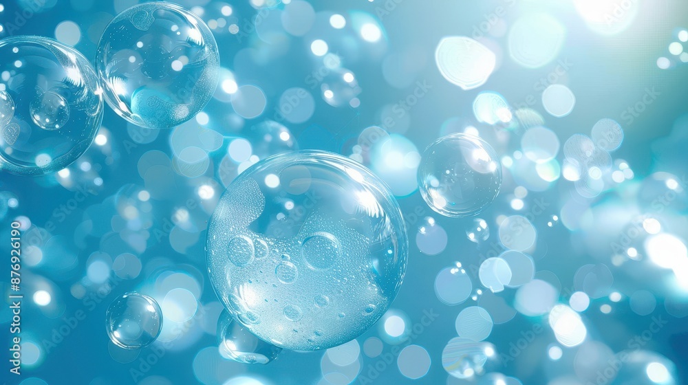 An array of bubbles floating in the air, reflecting bright ambient lighting, creating a mesmerizing effect and capturing the delicate and playful nature of bubbles. An array of bubbles floating in the air, reflecting bright ambient lighting, creating a mesmerizing effect and capturing the delicate and playful nature of bubbles.