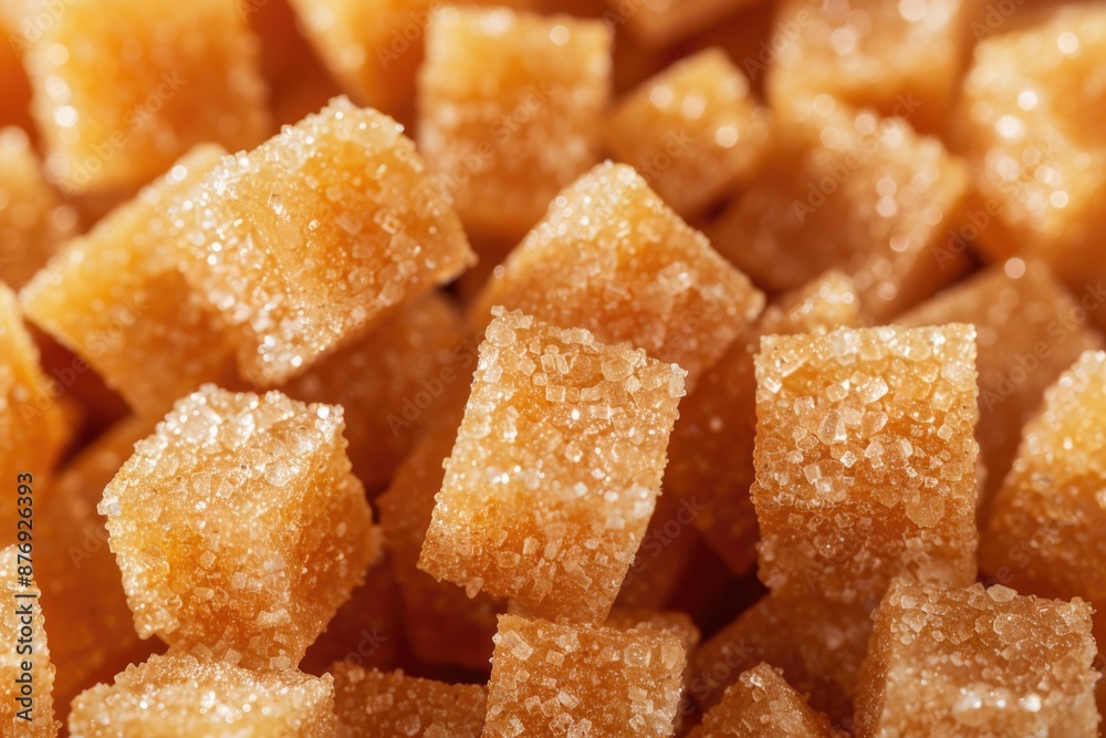Sugar Background. Close-Up View of Brown Sugar Cube for Natural Sweetener Concept Sugar Background. Close-Up View of Brown Sugar Cube for Natural Sweetener Concept