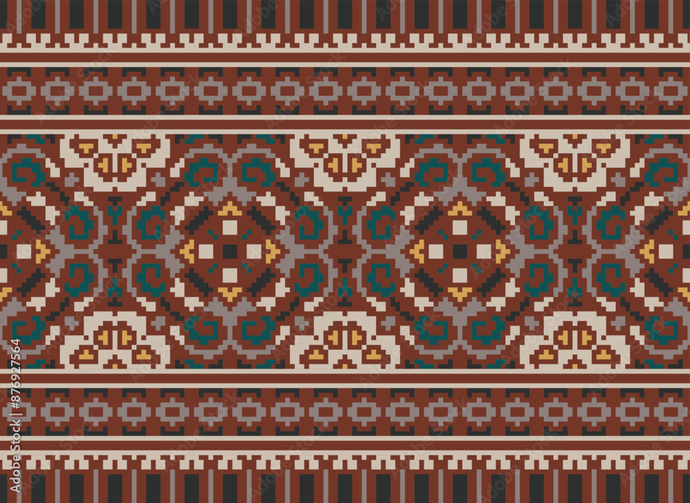 Beautiful ikat ethnic pattern. Seamless pattern in tribal, folk embroidery, and Mexican style; Abstract ethnic Aztec art. Geometric seamless pattern in tribal. Beautiful ikat ethnic pattern. Seamless pattern in tribal, folk embroidery, and Mexican style; Abstract ethnic Aztec art. Geometric seamless pattern in tribal.