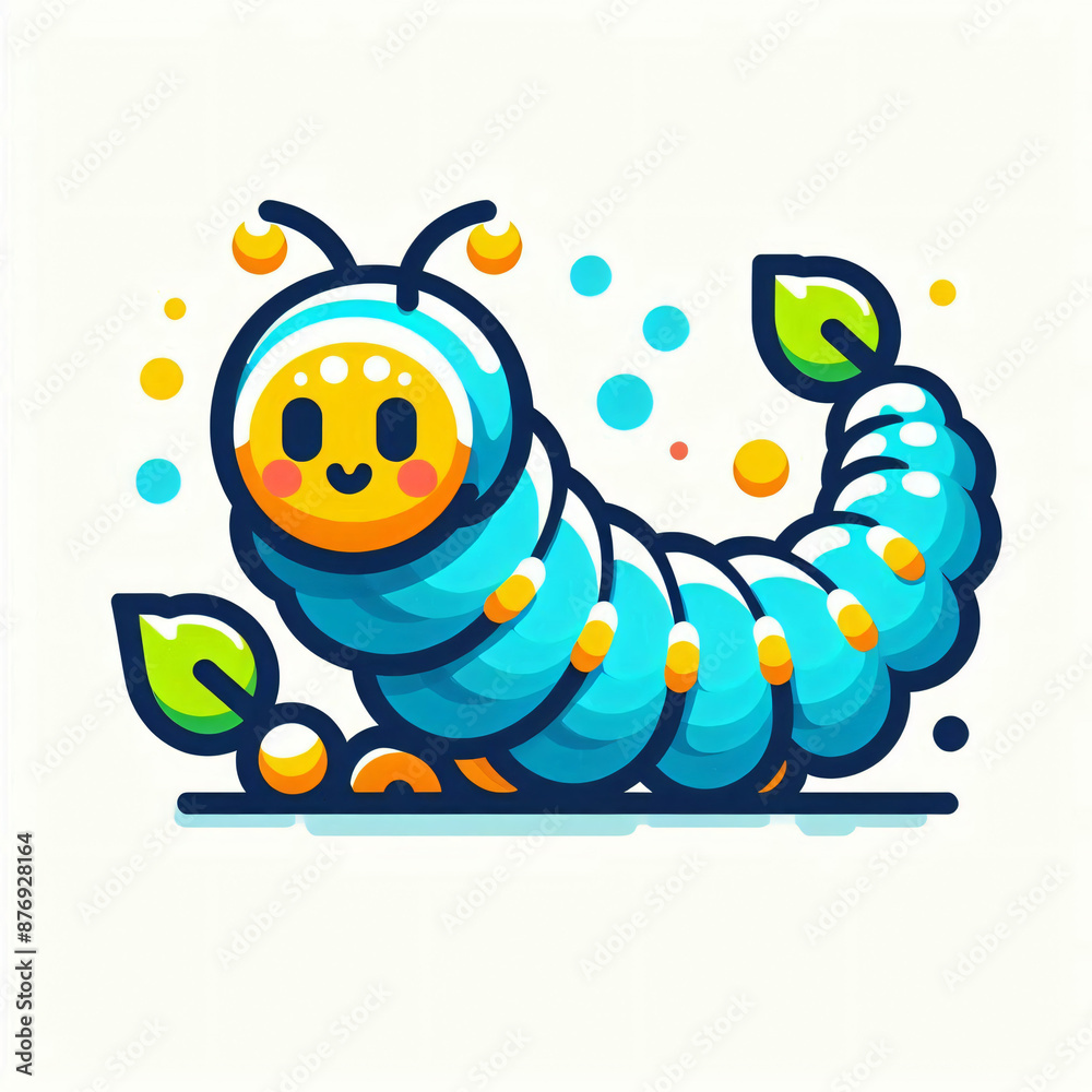 Obraz premium Caterpillar crawling isolated on white background