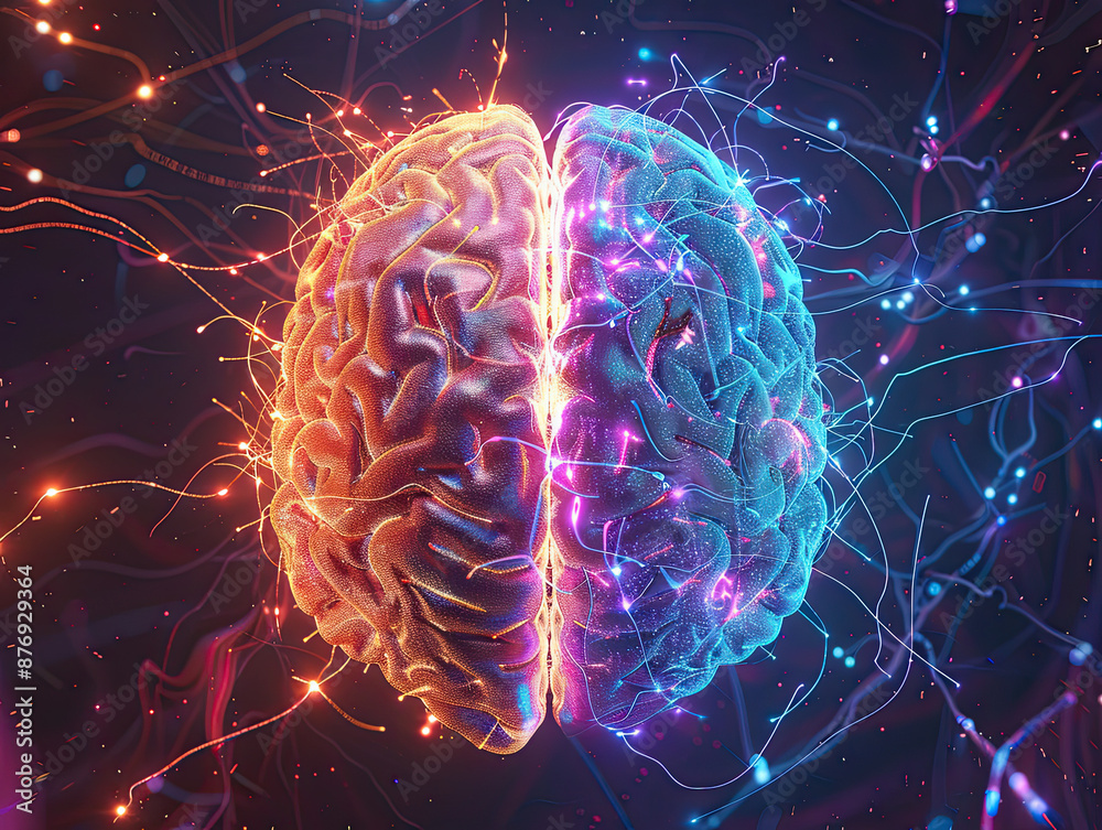 Creative Brain Art with Glowing Neural Networks