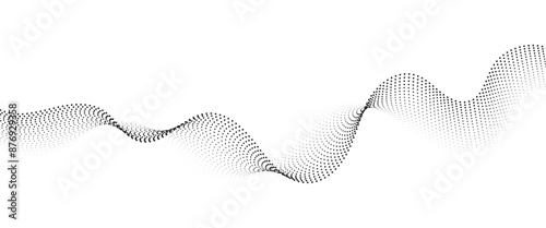 Flowing Dot Wave halftone gradient pattern on transparent background