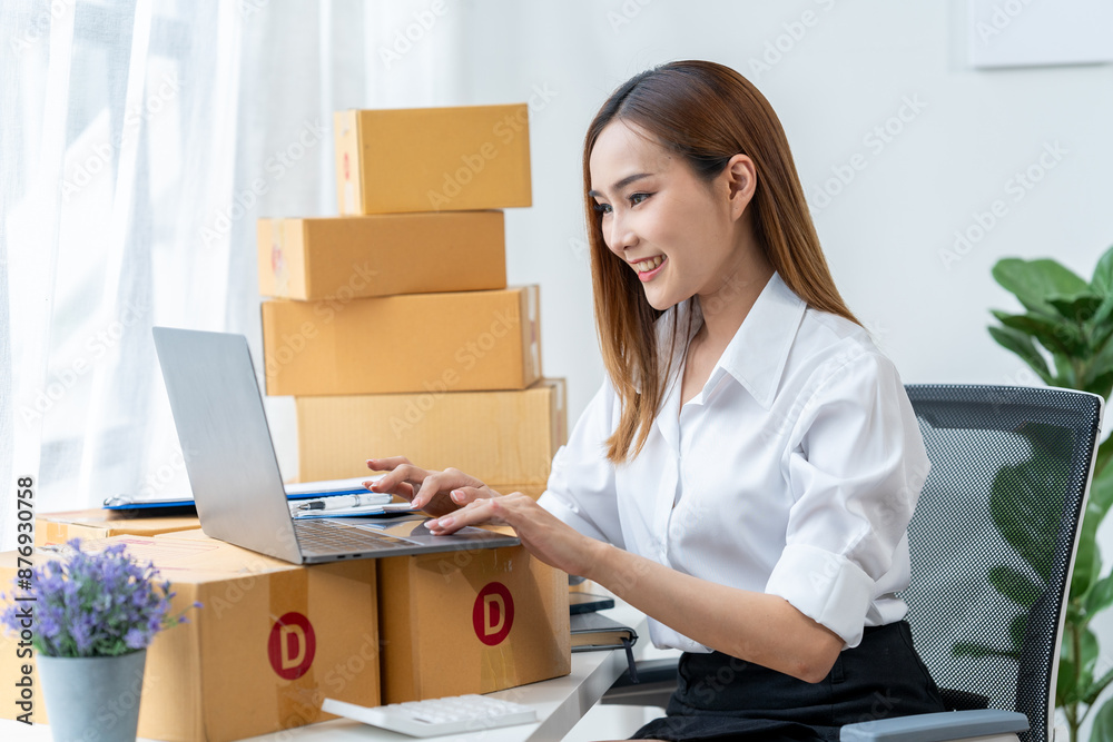 Pretty Asian sme business woman working Custom Ecommerce Packaging leading supplier of custom packaging. create a personalised experience, fast Pretty Asian sme business woman working Custom Ecommerce Packaging leading supplier of custom packaging. create a personalised experience, fast