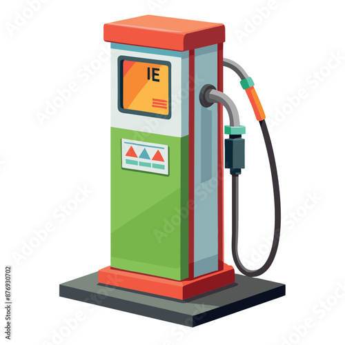 3D petrol dispenser with realism on a white background