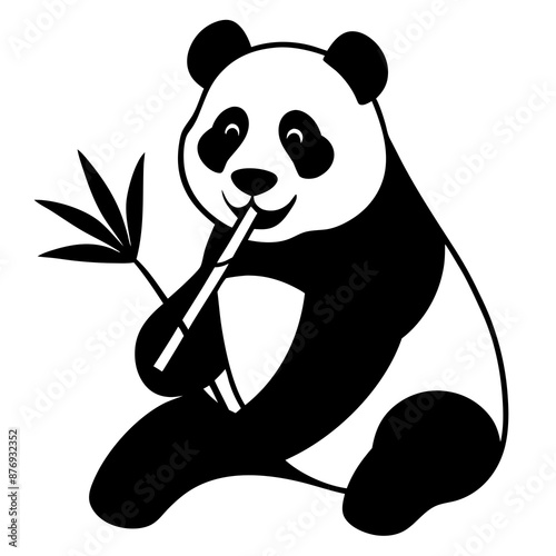 Panda eat food vector